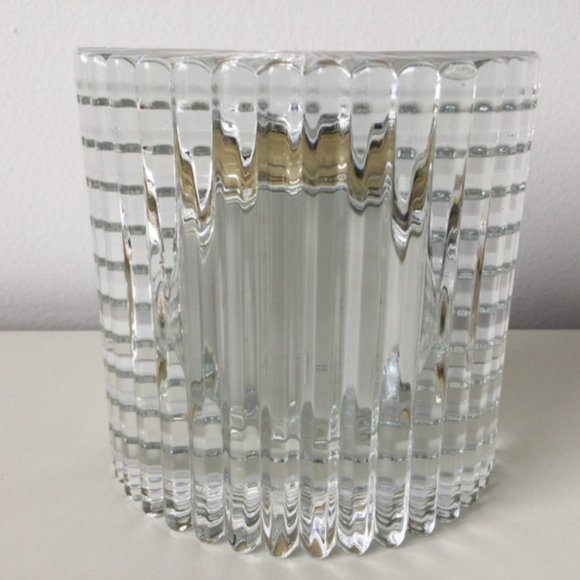 Mikasa Art Deco Vintage Table Shelf Desk Clock B Germany Crystal Semicylinder - Picture 6 of 11